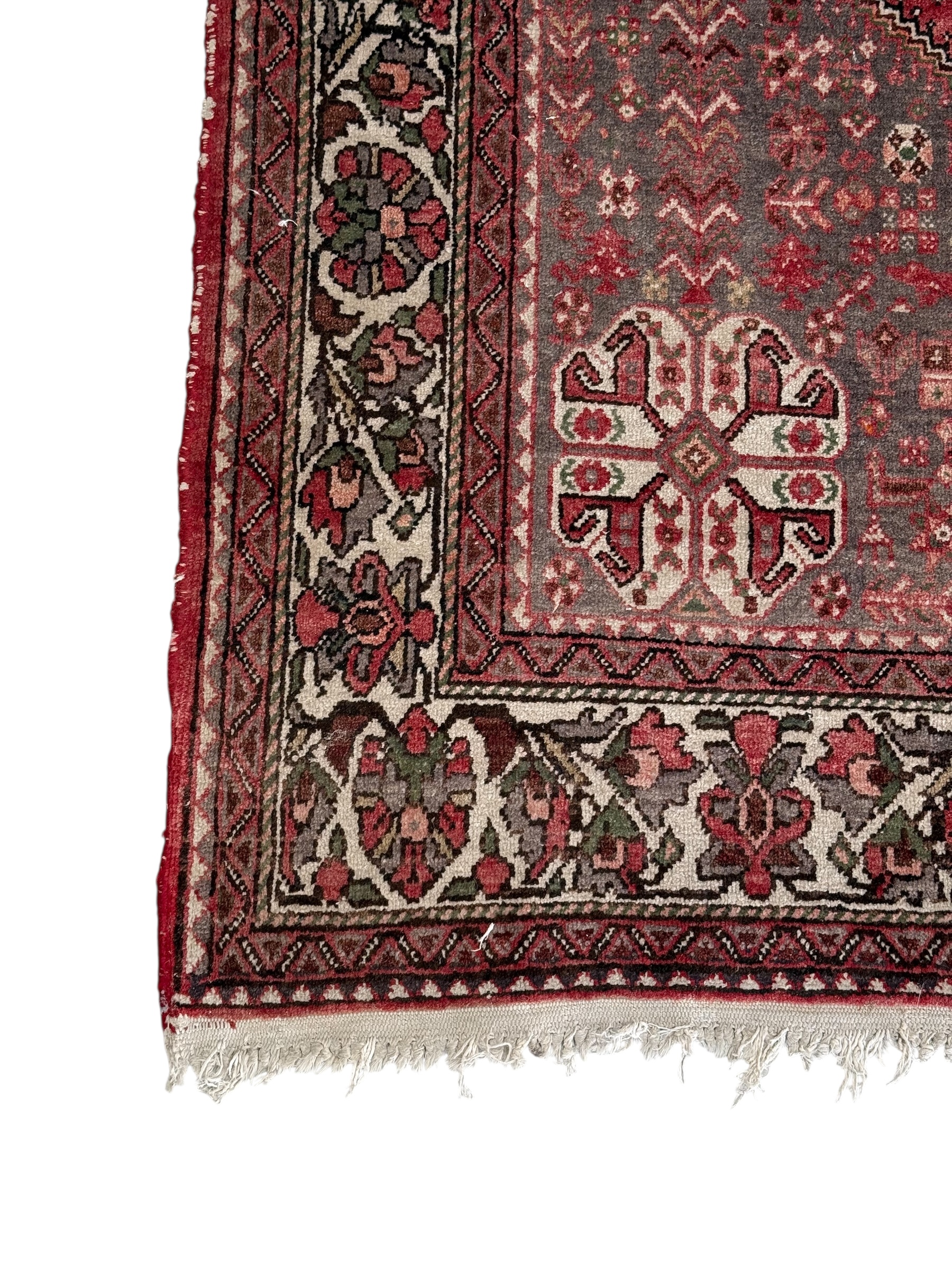 Antique Persian Heriz Rug in Red and Grey Tones, Handwoven Wool - Image 8