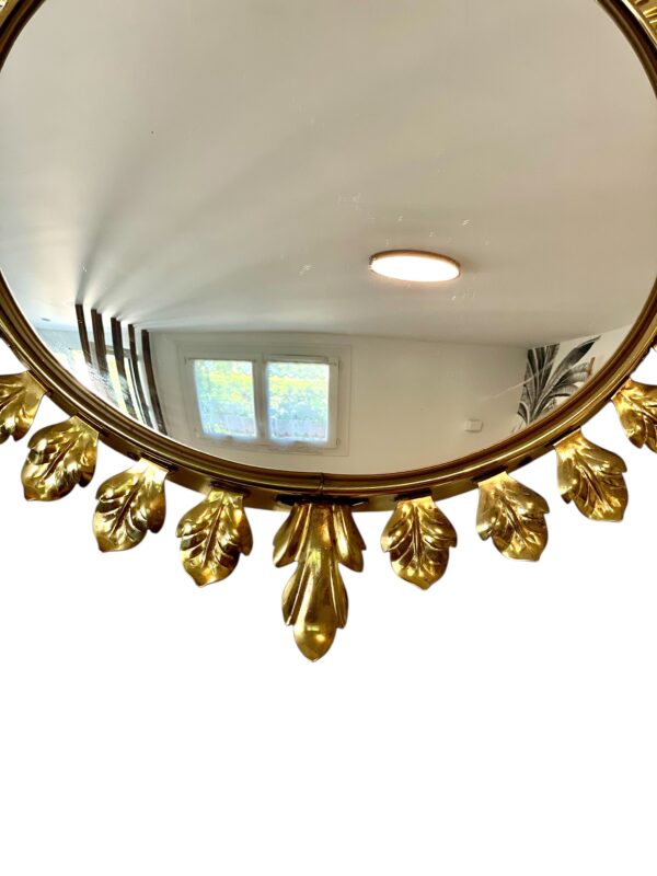 Convex Gilt Metal Sunburst Mirror - Image 5