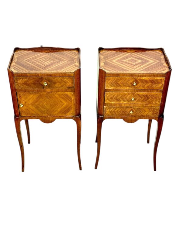 Pair of Inlaid Nightstands, Early 20th Century