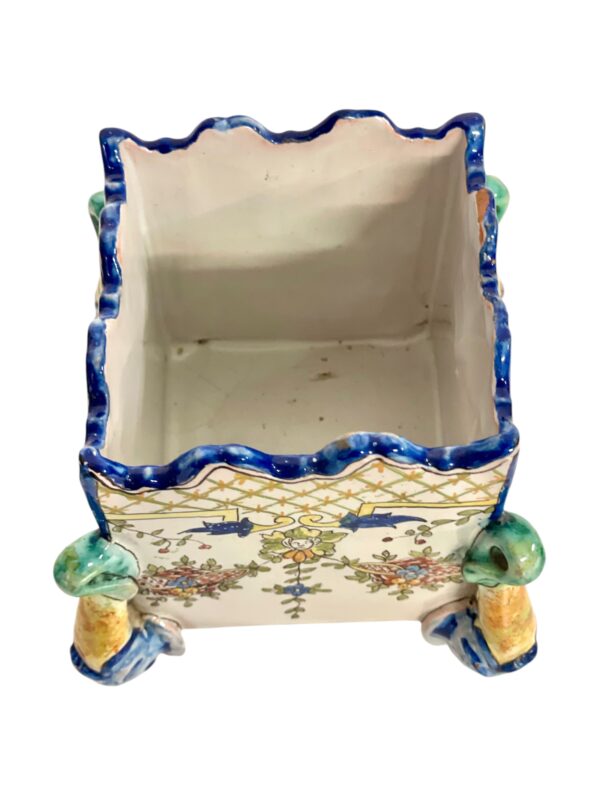 Pair of 19th Century Montagnon Polychrome Faience Cache-Pots from Nevers - Image 18