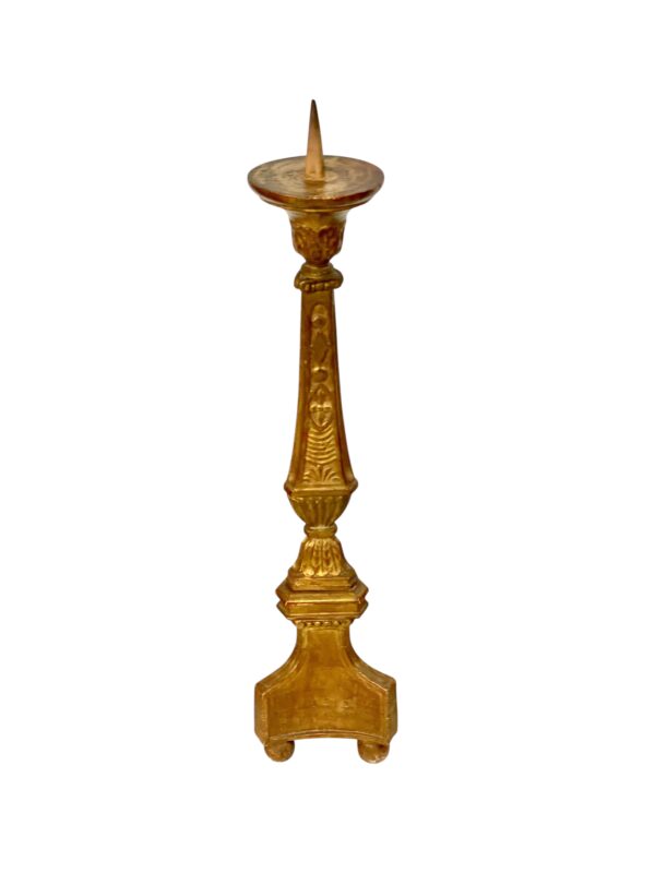 18th Century Giltwood Pricket Candlestick - Image 10