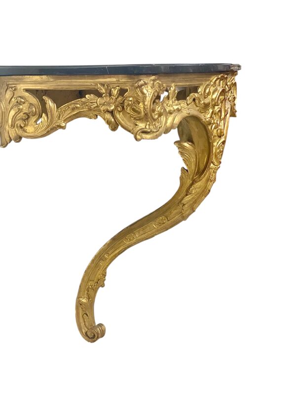 18th Century Louis XV Giltwood Console with Original Marble Top - Image 10