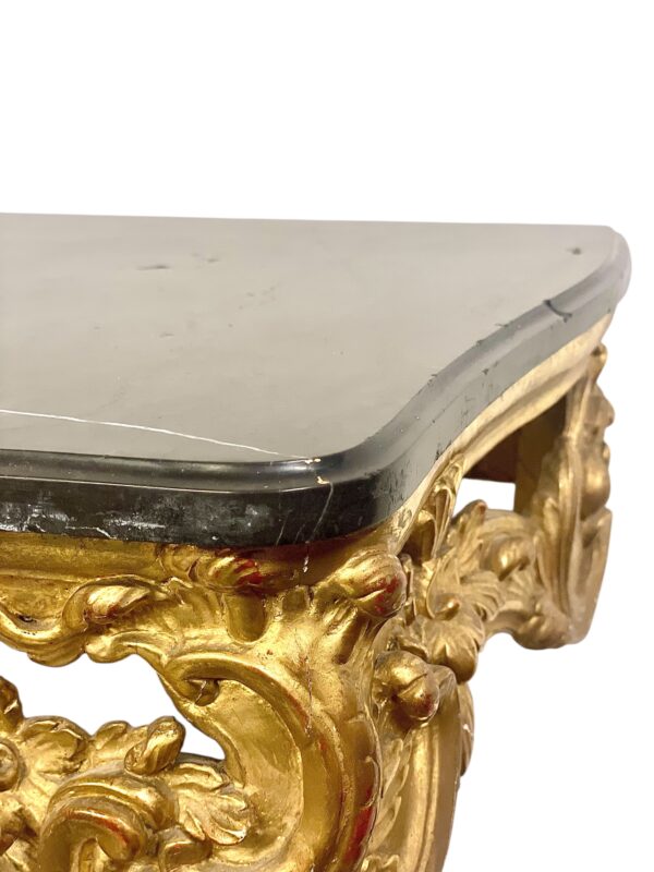 18th Century Louis XV Giltwood Console with Original Marble Top