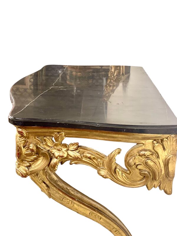18th Century Louis XV Giltwood Console with Original Marble Top