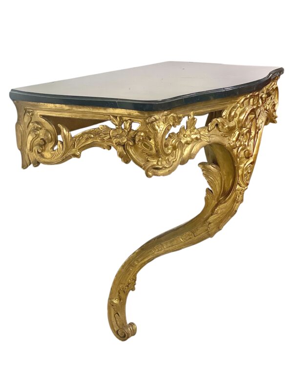 18th Century Louis XV Giltwood Console with Original Marble Top - Image 3
