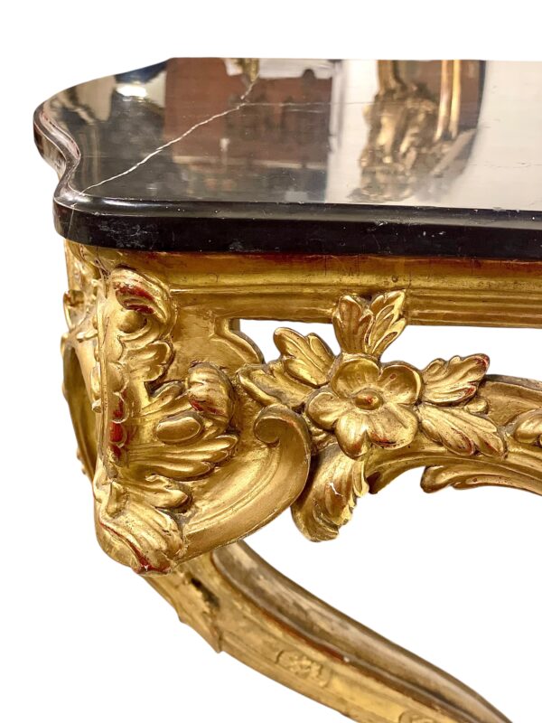 18th Century Louis XV Giltwood Console with Original Marble Top