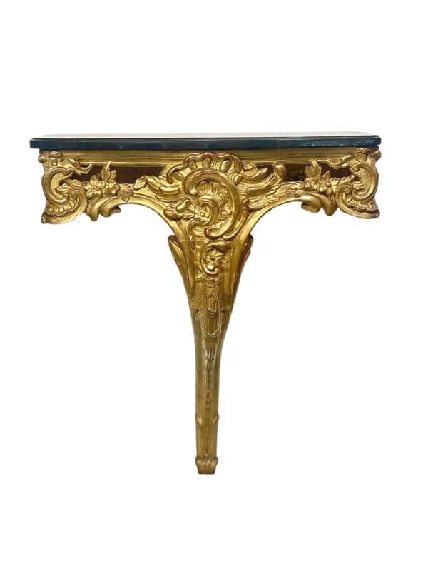 18th Century Louis XV Giltwood Console with Original Marble Top