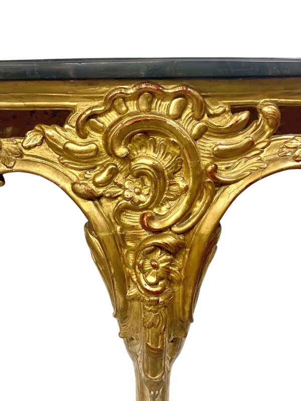 18th Century Louis XV Giltwood Console with Original Marble Top