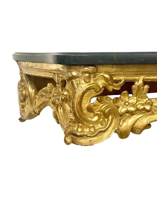 18th Century Louis XV Giltwood Console with Original Marble Top