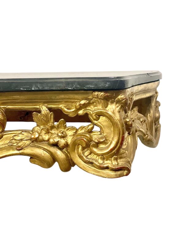18th Century Louis XV Giltwood Console with Original Marble Top - Image 6