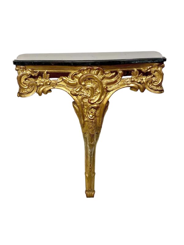 18th Century Louis XV Giltwood Console with Original Marble Top