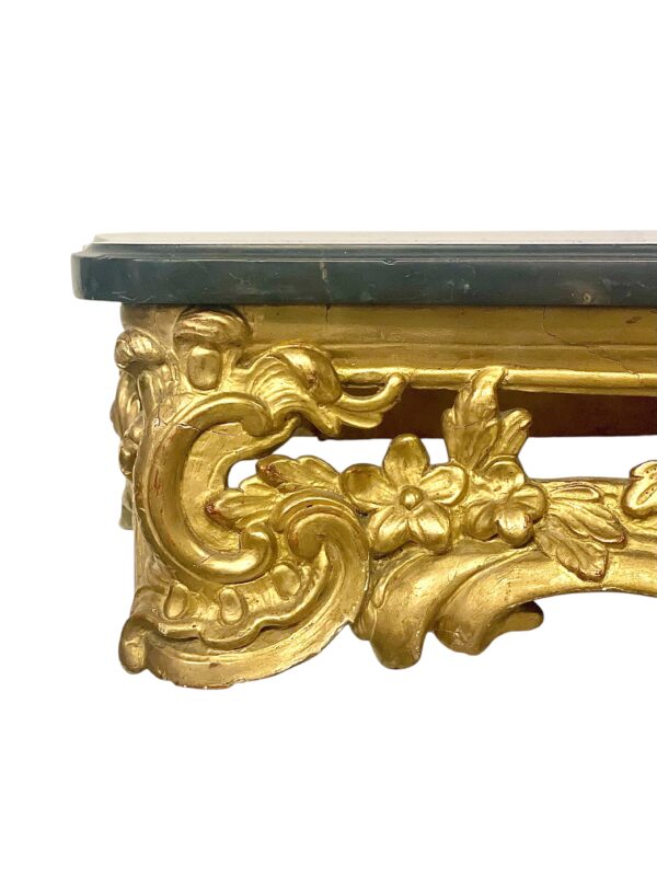 18th Century Louis XV Giltwood Console with Original Marble Top