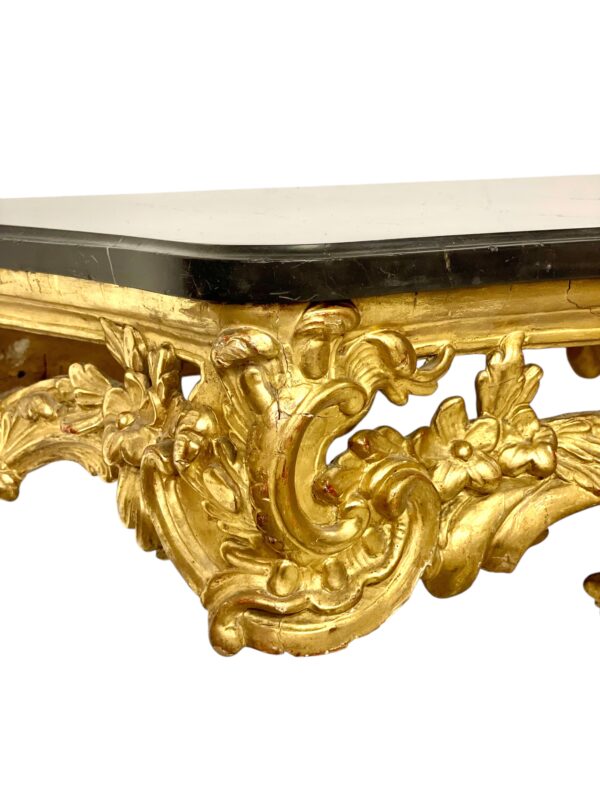 18th Century Louis XV Giltwood Console with Original Marble Top