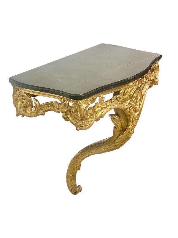 18th Century Louis XV Giltwood Console with Original Marble Top