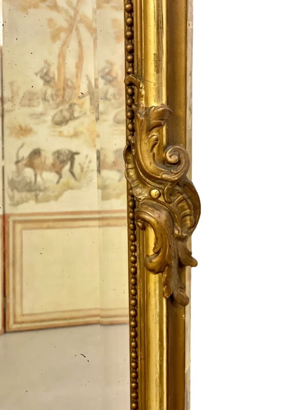 19th Century Large Giltwood Bevelled Rococo Mirror - Image 7
