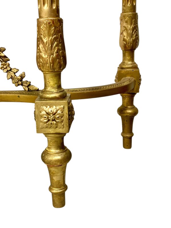 19th Century Louis XVI Style Giltwood Console with Original Marble Top