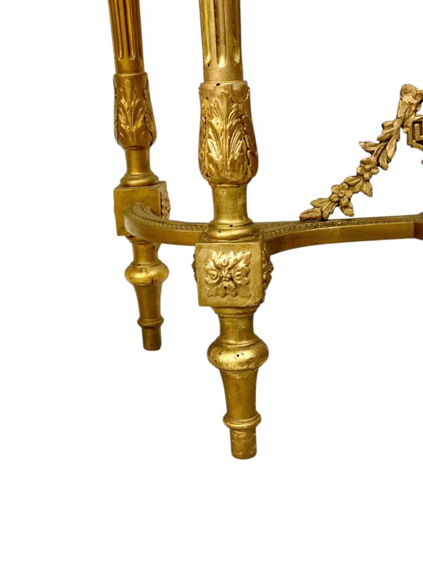 19th Century Louis XVI Style Giltwood Console with Original Marble Top
