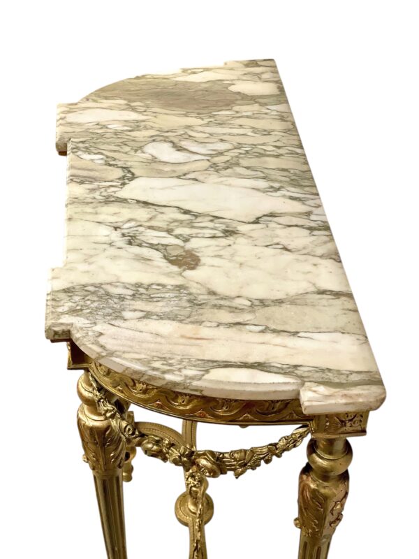 19th Century Louis XVI Style Giltwood Console with Original Marble Top