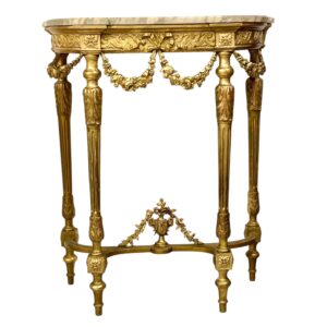 19th Century Louis XVI Style Giltwood Console with Original Marble Top
