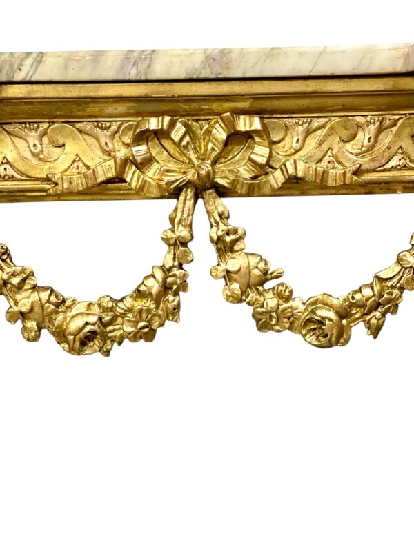 19th Century Louis XVI Style Giltwood Console with Original Marble Top