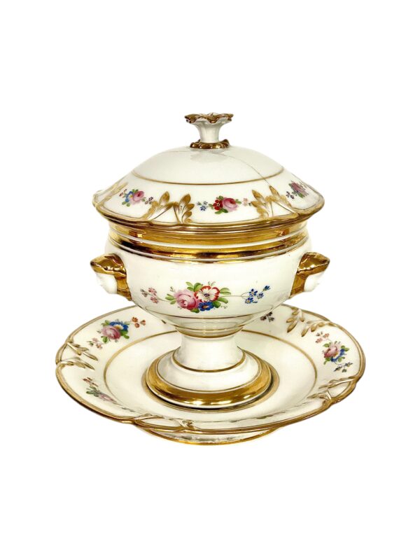 19th Century Pair of Paris Porcelain Lidded Confituriers