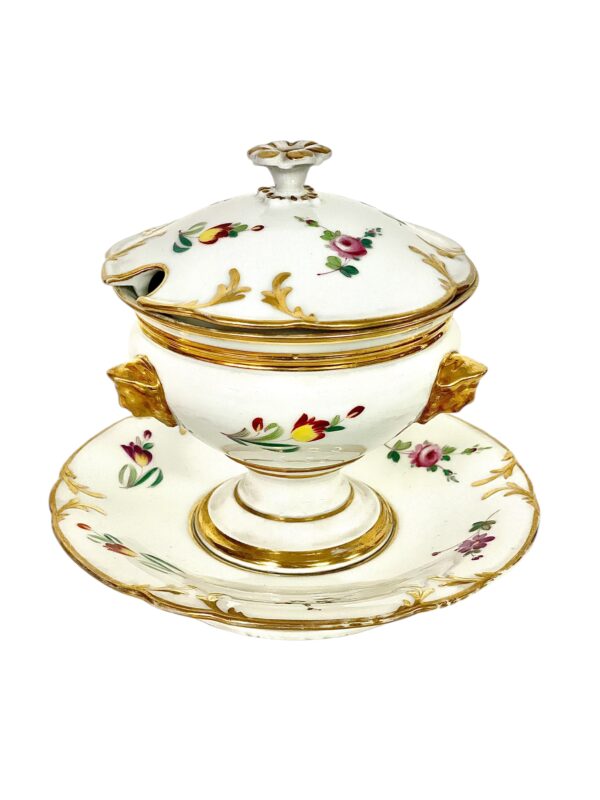 19th Century Pair of Paris Porcelain Lidded Confituriers with Fixed Underplates - Image 24