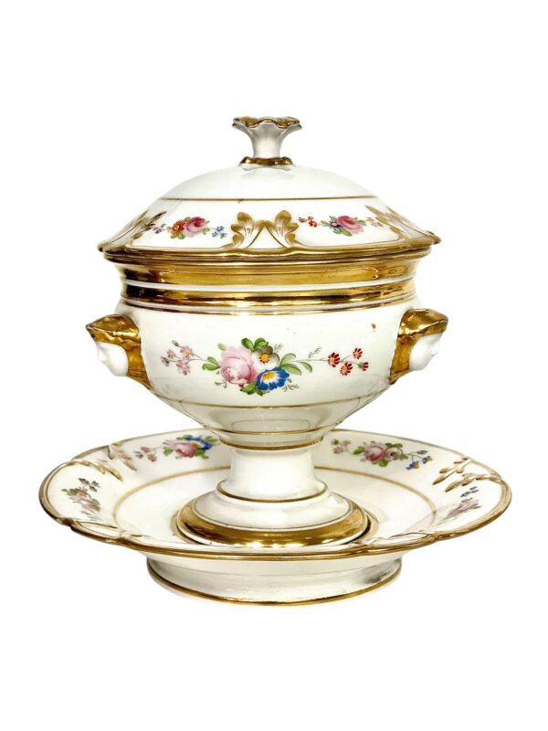 19th Century Pair of Paris Porcelain Lidded Confituriers