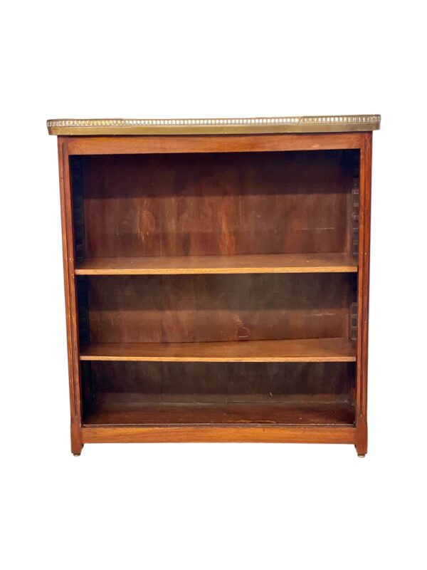Bookshelf or Bibus with Marble Top and Brass Gallery, 19th Century