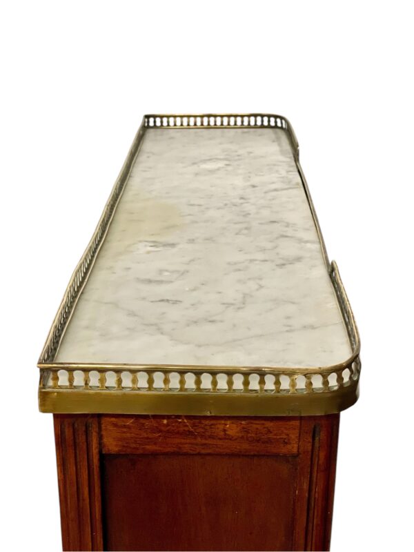 Bookshelf or Bibus with Marble Top and Brass Gallery, 19th Century