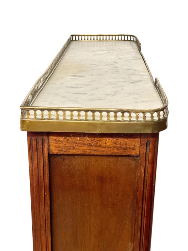 Bookshelf or Bibus with Marble Top and Brass Gallery, 19th Century