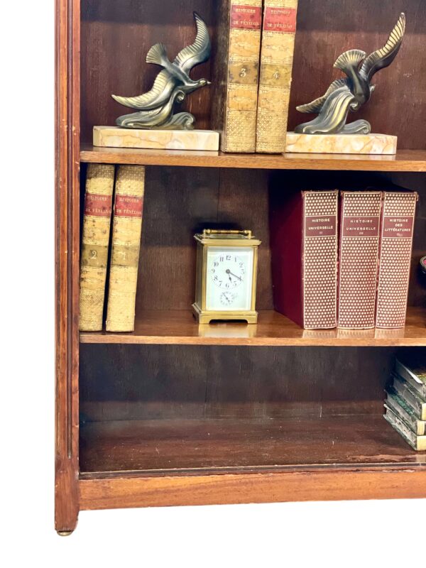 Bookshelf or Bibus with Marble Top and Brass Gallery, 19th Century