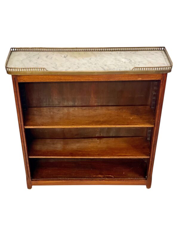 Bookshelf or Bibus with Marble Top and Brass Gallery, 19th Century - Image 4