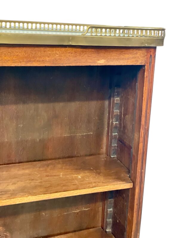 Bookshelf or Bibus with Marble Top and Brass Gallery, 19th Century