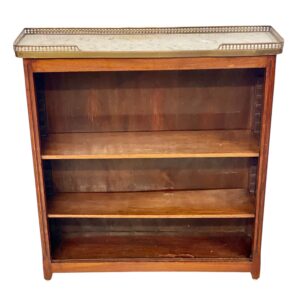 Bookshelf or Bibus with Marble Top and Brass Gallery, 19th Century