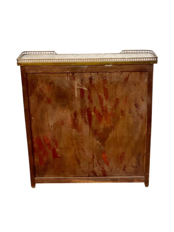 Bookshelf or Bibus with Marble Top and Brass Gallery, 19th Century