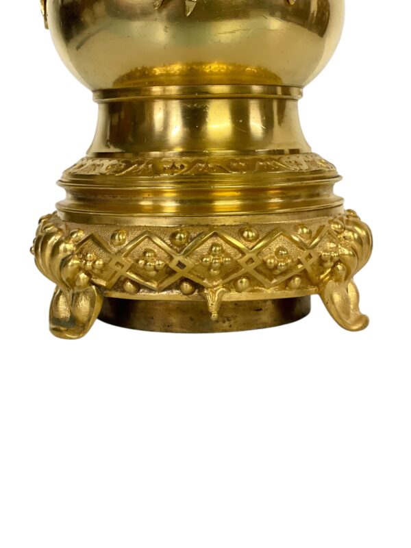 Louis XVI Gilt Bronze Table Lamp with Roses and Ribbons, 19th Century