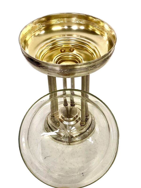 1880s Silver Plated & Crystal Centerpiece