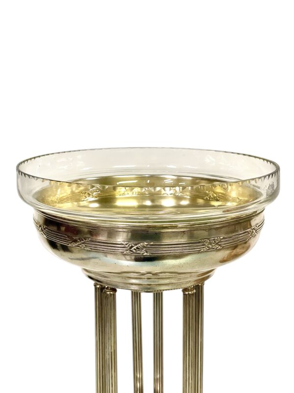 1880s Silver Plated & Crystal Centerpiece