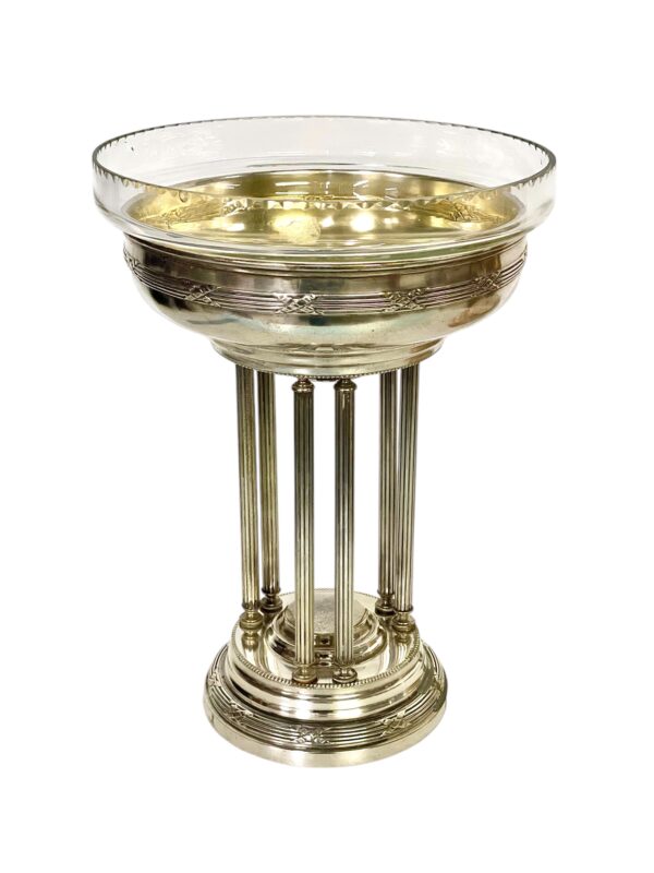 1880s Silver Plated & Crystal Centerpiece - Image 5