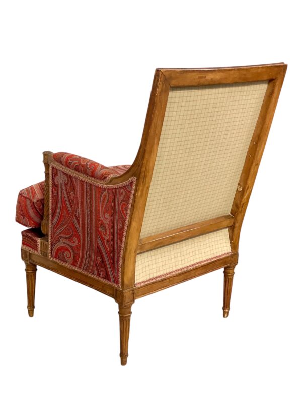 18th Century Directoire Bergère Chair with Paisley Upholstery - Image 24