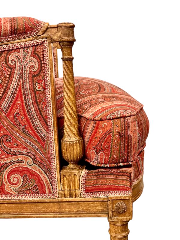 18th Century Directoire Bergère Chair with Paisley Upholstery