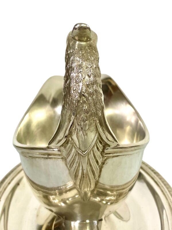 1930s Rare Christofle Gallia Silver Plated Sauce Boat with Eagle Handle