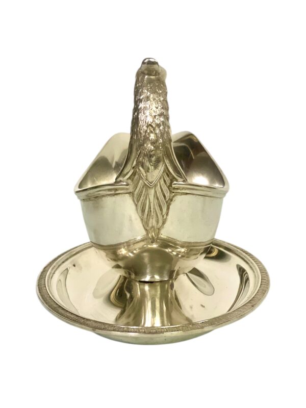 1930s Rare Christofle Gallia Silver Plated Sauce Boat with Eagle Handle
