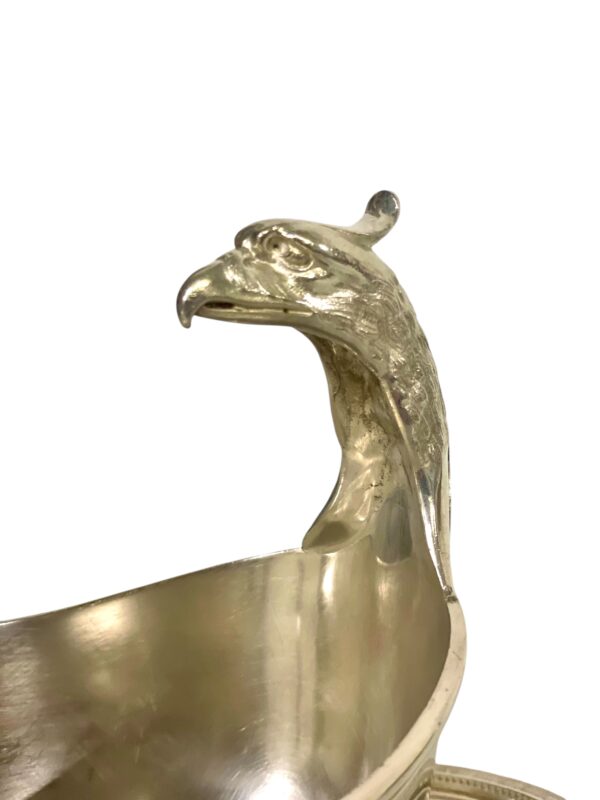 1930s Rare Christofle Gallia Silver Plated Sauce Boat with Eagle Handle