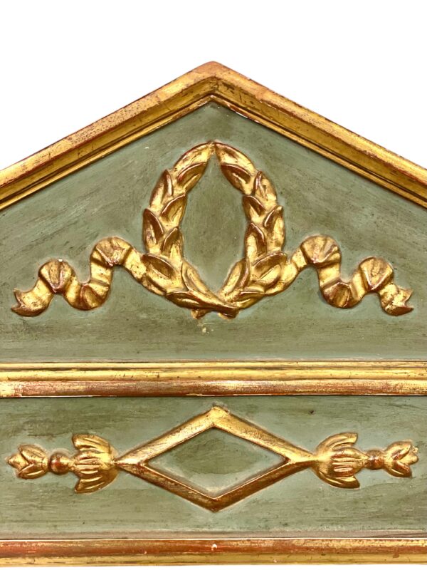 19th Century Empire Mirror with Pediment and Painted Scenic Panel