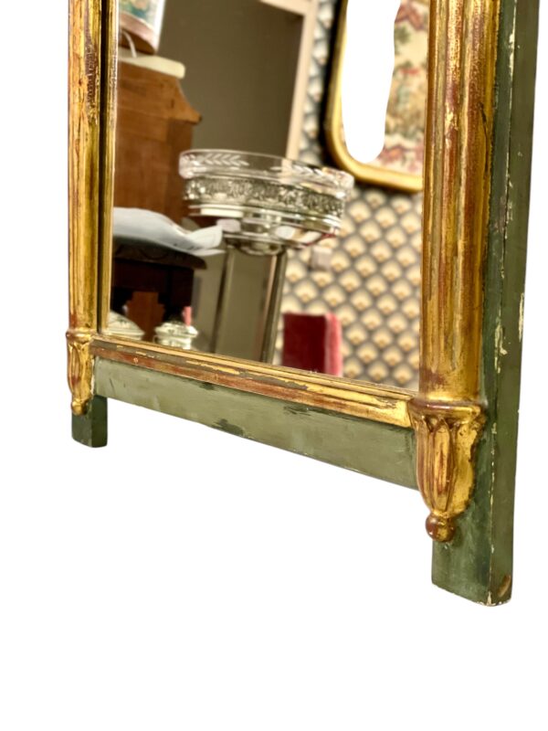 19th Century French Empire Mirror with Pediment and Painted Scenic Panel - Image 10