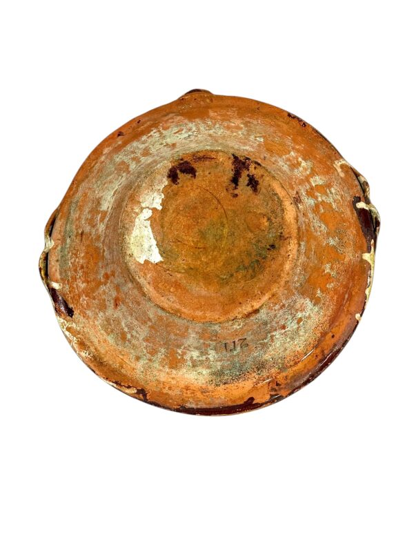 19th Century Large French Terracotta Bowl with Yellow Rustic Patina - Image 14