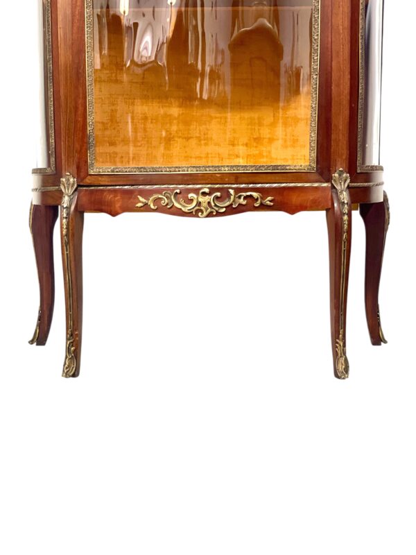 19th Century Louis XV Vitrine with Marble Top and Ormolu Mounts