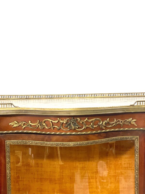19th Century Louis XV Vitrine with Marble Top and Ormolu Mounts - Image 13