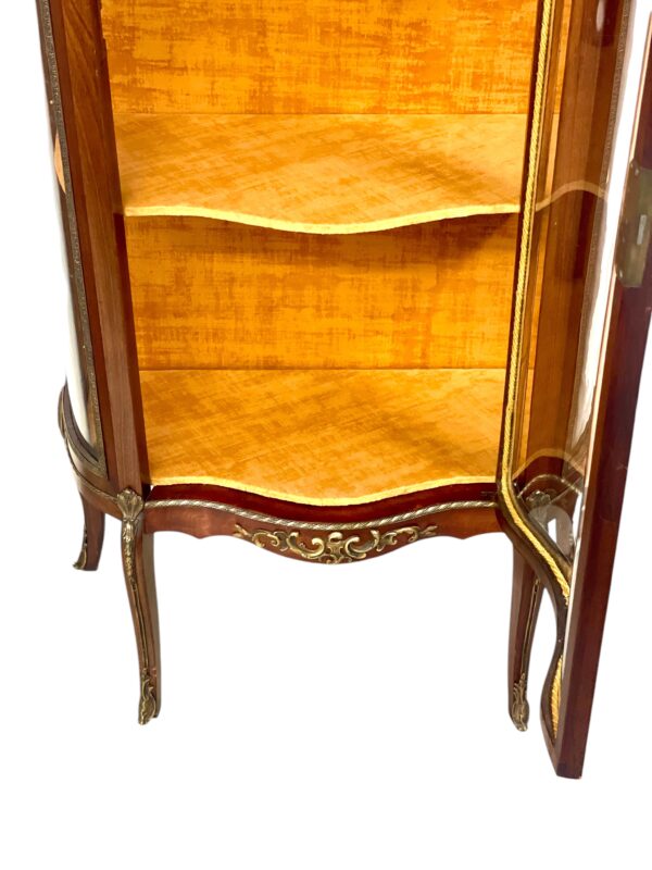 19th Century Louis XV Vitrine with Marble Top and Ormolu Mounts